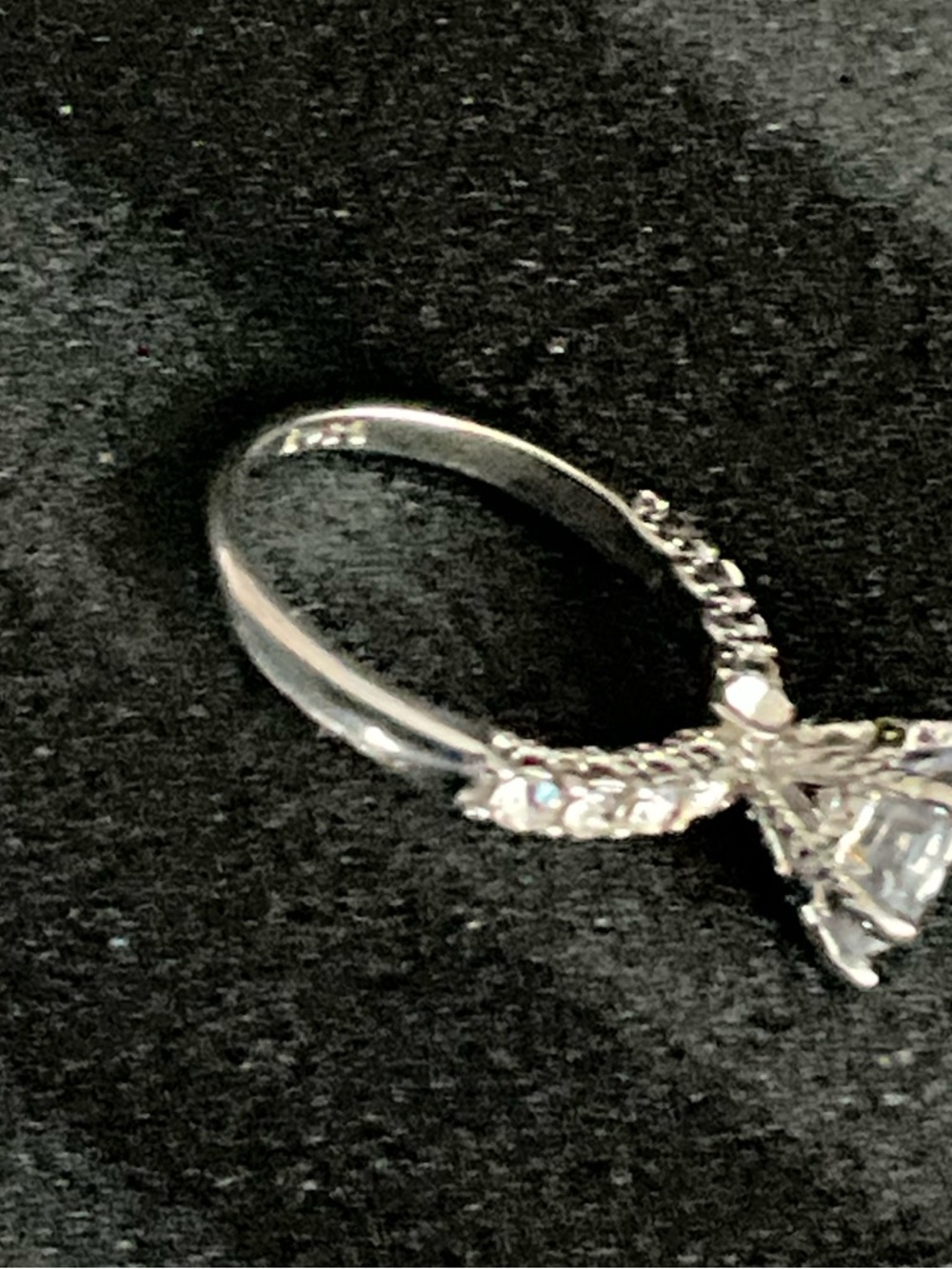 Sterling Silver Cubic Zirconia Solitaire Ring Size 9 - Picture 6 of 8